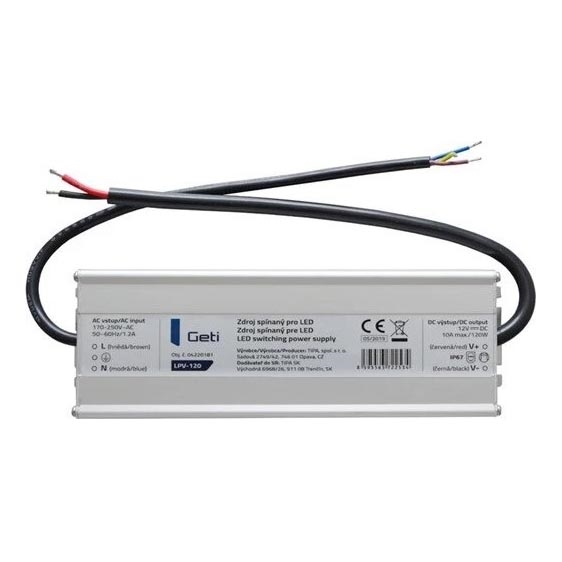 Preklopni napajalnik za LED trakove 120W/12V IP67