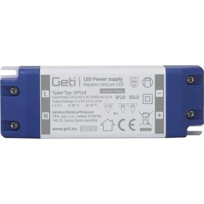 Preklopni napajalnik za LED trakove 18W/12V IP20