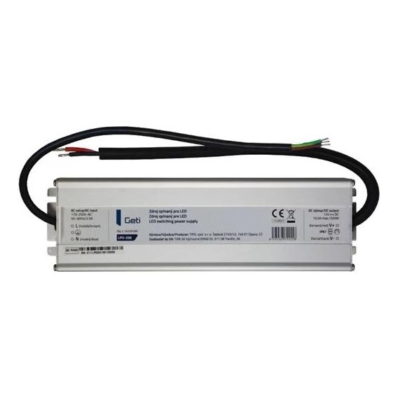Preklopni napajalnik za LED trakove 200W/12V IP67