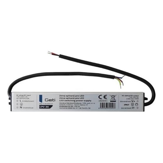 Preklopni napajalnik za LED trakove 30W/12V IP67