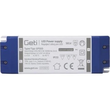 Preklopni napajalnik za LED trakove 60W/12V IP20