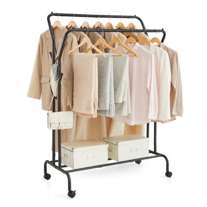 Premični obešalnik LINEA, črn