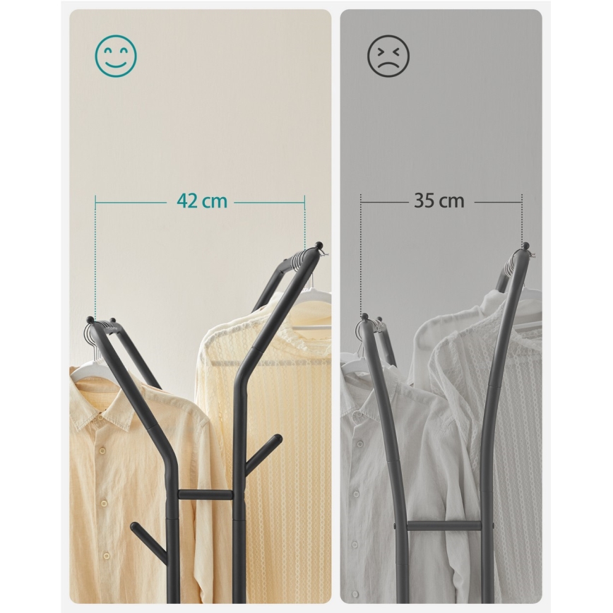 Premični obešalnik LINEA, črn