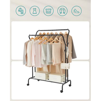 Premični obešalnik LINEA, črn