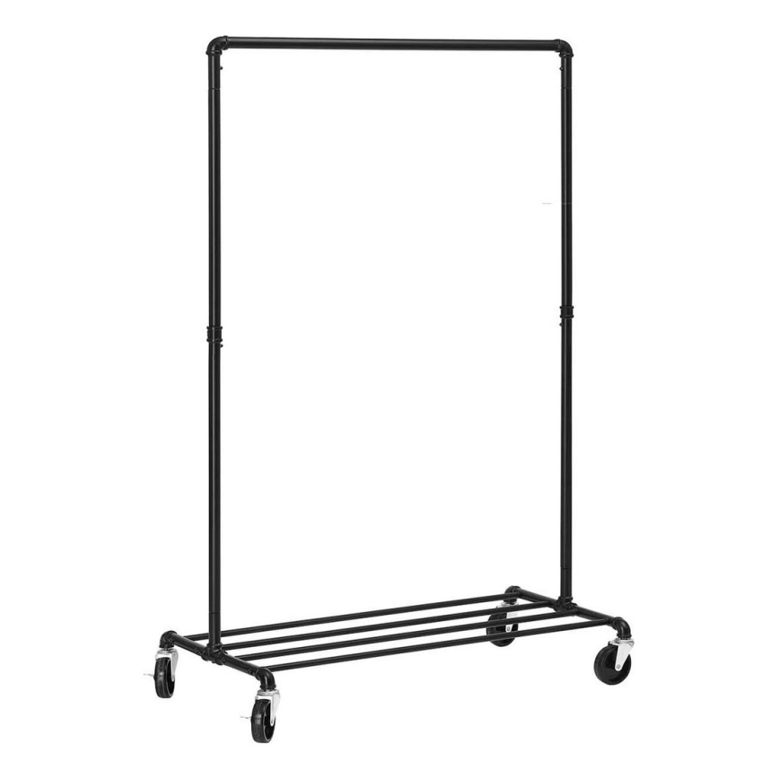 Premični obešalnik na stojalu LINEA, črn