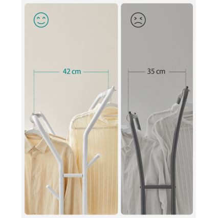 Premični samostoječi obešalnik LINEA, bel