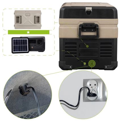 Prenosni avto hladilnik z LCD zaslonom 39 l 230V/12V/24V rjava