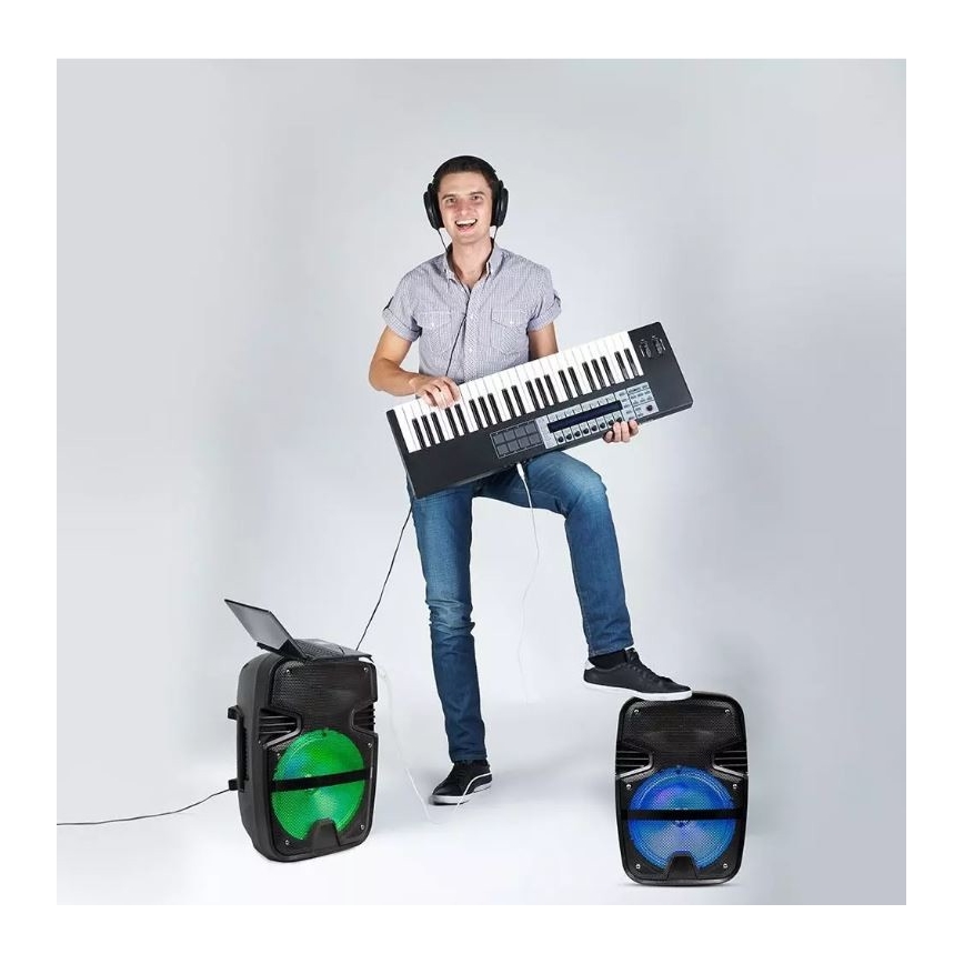 Prenosni Bluetooth zvočnik z mikrofonom 15W/3,7V LED RGB + Daljinski upravljalnik