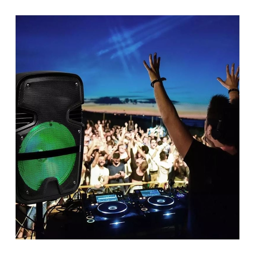 Prenosni Bluetooth zvočnik z mikrofonom 15W/3,7V LED RGB + Daljinski upravljalnik