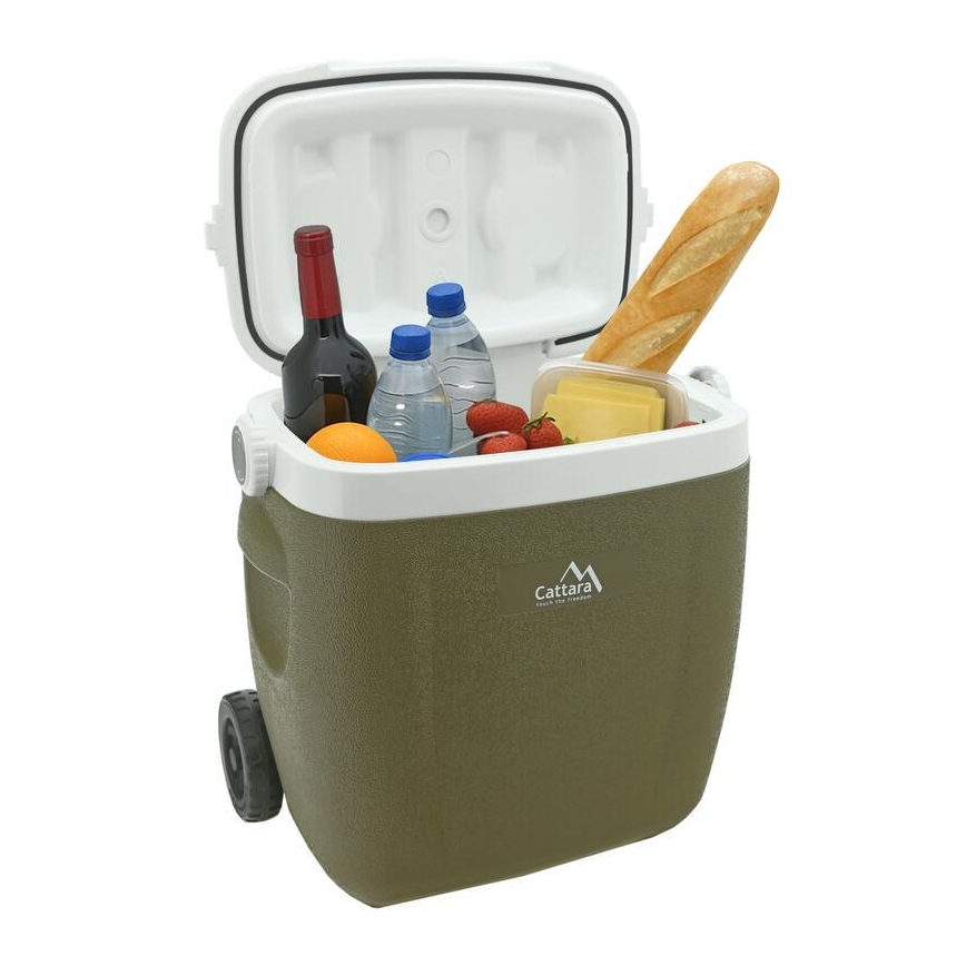 Prenosni hladilni zabojnik na kolesih, 16 l, zelen