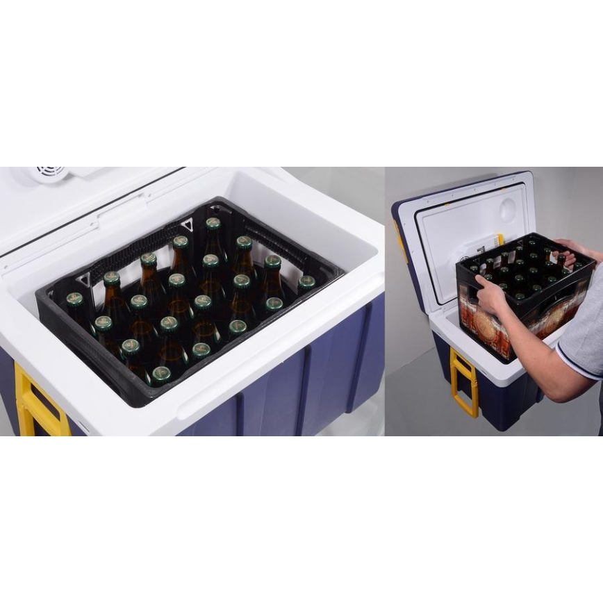 Prenosni hladilnik na kolesih 60W/230/12V 50 l modra/rumena