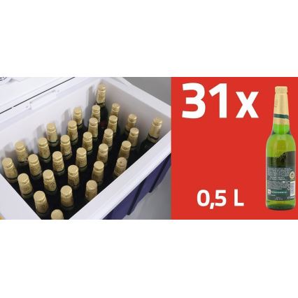 Prenosni hladilnik na kolesih 60W/230/12V 50 l modra/rumena