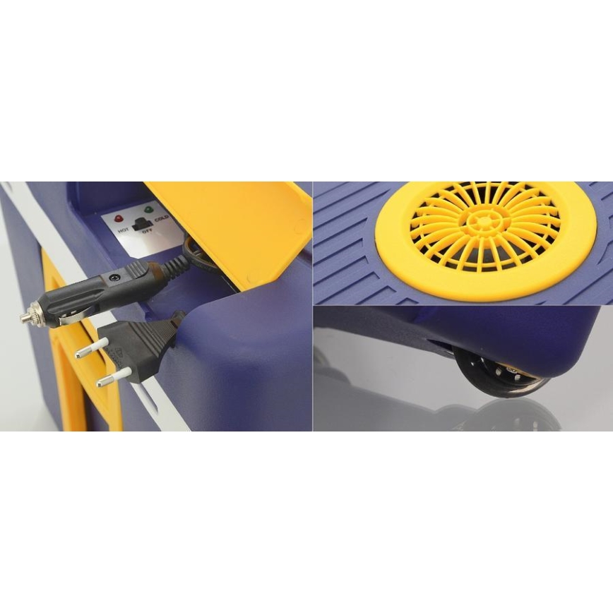 Prenosni hladilnik na kolesih 60W/230/12V 50 l modra/rumena