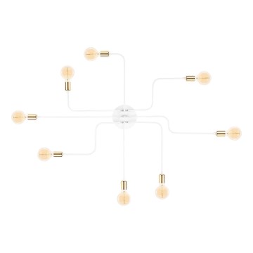 Prenosni luster TRUVA 8xE27/40W/230V bela/zlatna