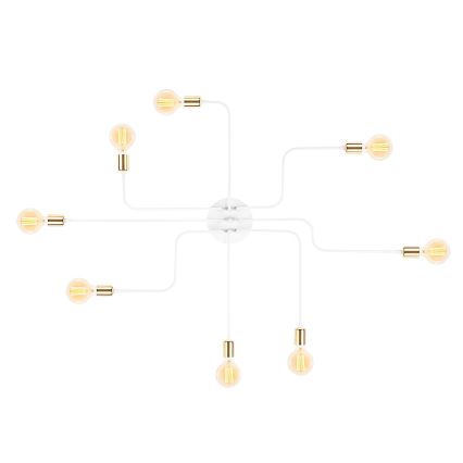 Prenosni luster TRUVA 8xE27/40W/230V bela/zlatna