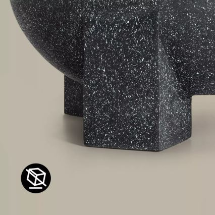 Prenosni ogenj s rešetko 79,5x38 cm črna/mračna granit