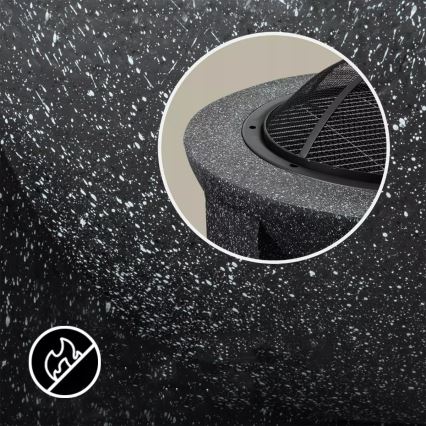 Prenosno ognjišče z rešetko 79,5x38 cm v črni ali temno granitni izvedbi