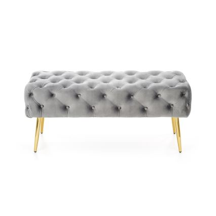 Prešita klop ATHENA 40x100 cm siva/zlata