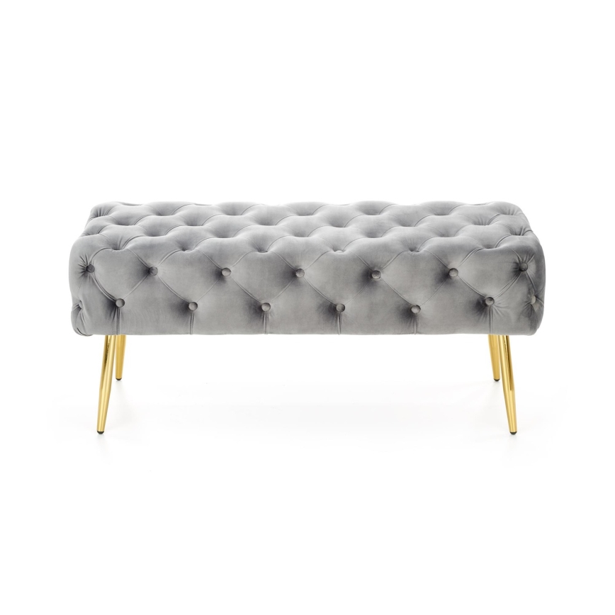 Prešita klop ATHENA 40x100 cm siva/zlata