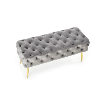 Prešita klop ATHENA 40x100 cm siva/zlata