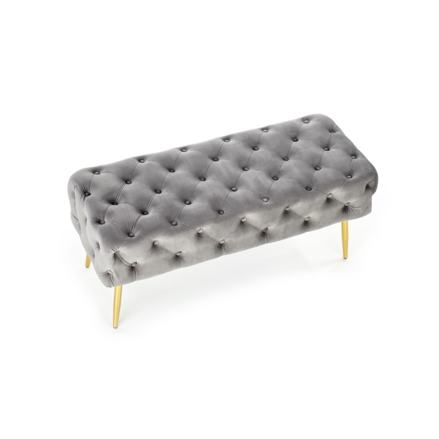 Prešita klop ATHENA 40x100 cm siva/zlata