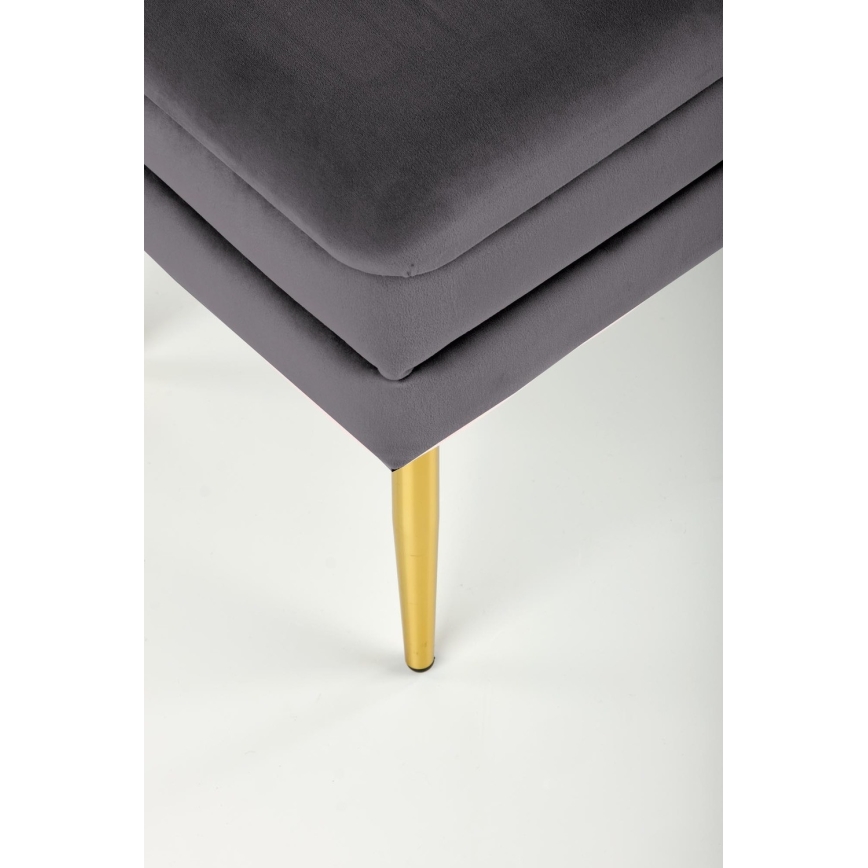 Prešita klop s prostorom za shranjevanje VELVA 37x78 cm siva/zlata