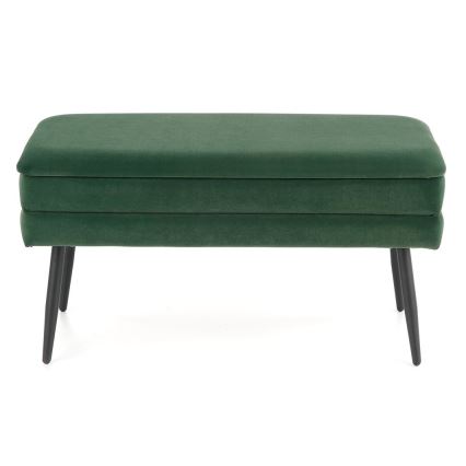 Prešita klop s prostorom za shranjevanje VELVA 37x78 cm zelena/črna
