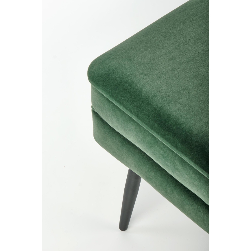 Prešita klop s prostorom za shranjevanje VELVA 37x78 cm zelena/črna