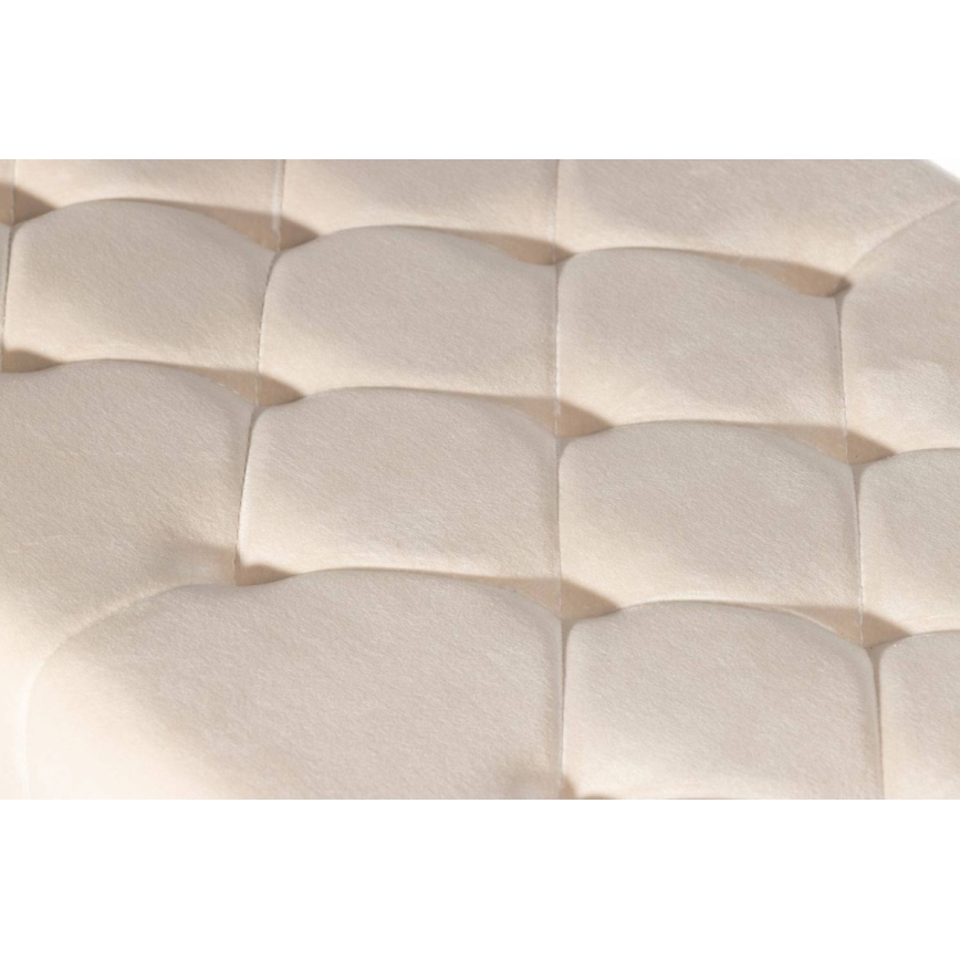 Prešita klop SALIBA 50x97 cm sijajni krom/krem barva