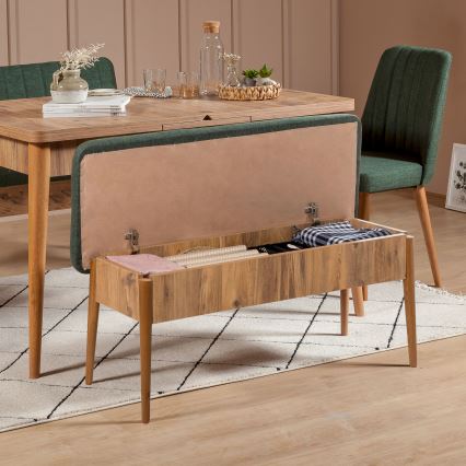 Prešita klop VINA 85x110 cm zelena/bor atlantic