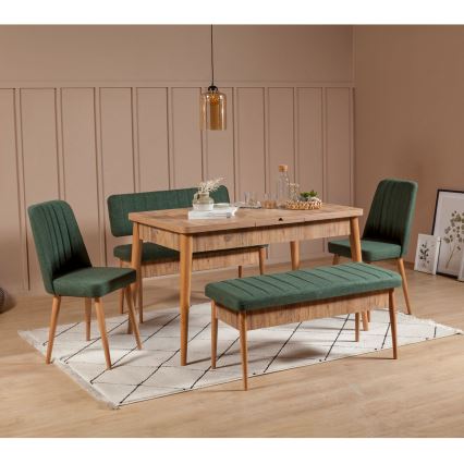 Prešita klop VINA 85x110 cm zelena/bor atlantic