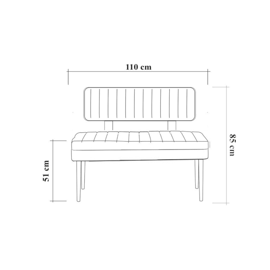 Prešita klop VINA 85x110 cm zelena/bor atlantic