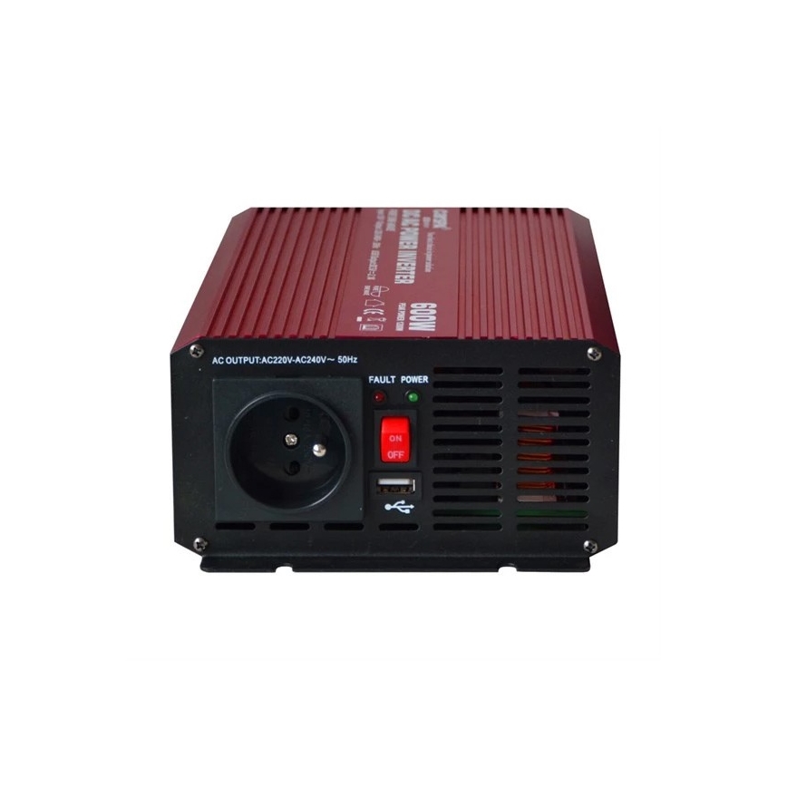 Pretvornik napetosti CARSPA 600W/12/230V + USB