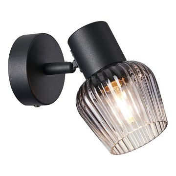 Prezent 14100 - Stenski reflektor OASIS 1xE27/60W/230V črna/dimna