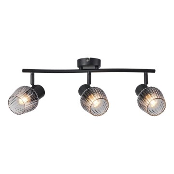 Prezent 14102 - Reflektor OASIS 3xE27/60W/230V črna/dimna