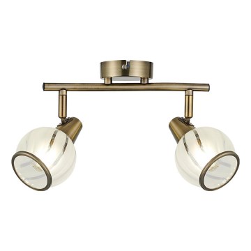 Prezent 14104 - Reflektor SIENTO 2xE14/40W/230V medenina
