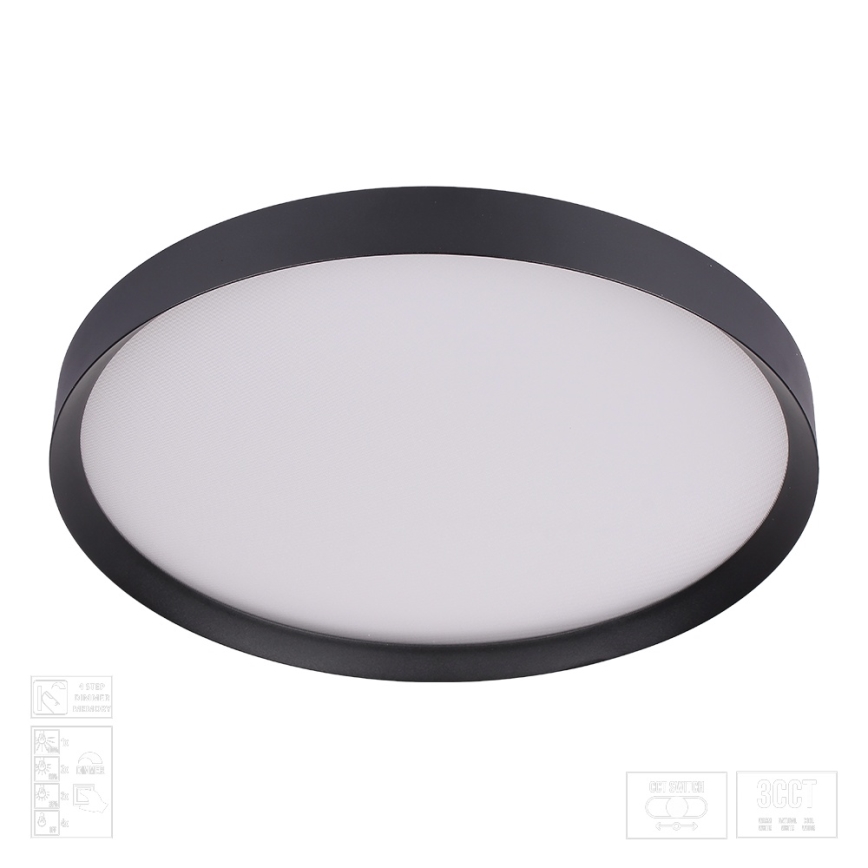 Prezent 17317 - zatemnjivo stropno LED svetilo MAYSA LED/72W/230V 3000/4000/6000K premer 77 cm črna