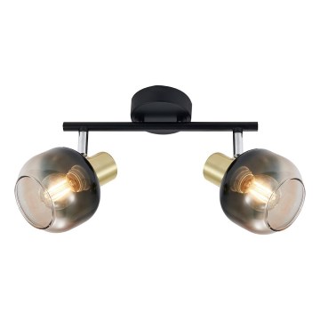 Prezent 27514 - Reflektor PEGAS 2xE14/40W/230V črna/dimna