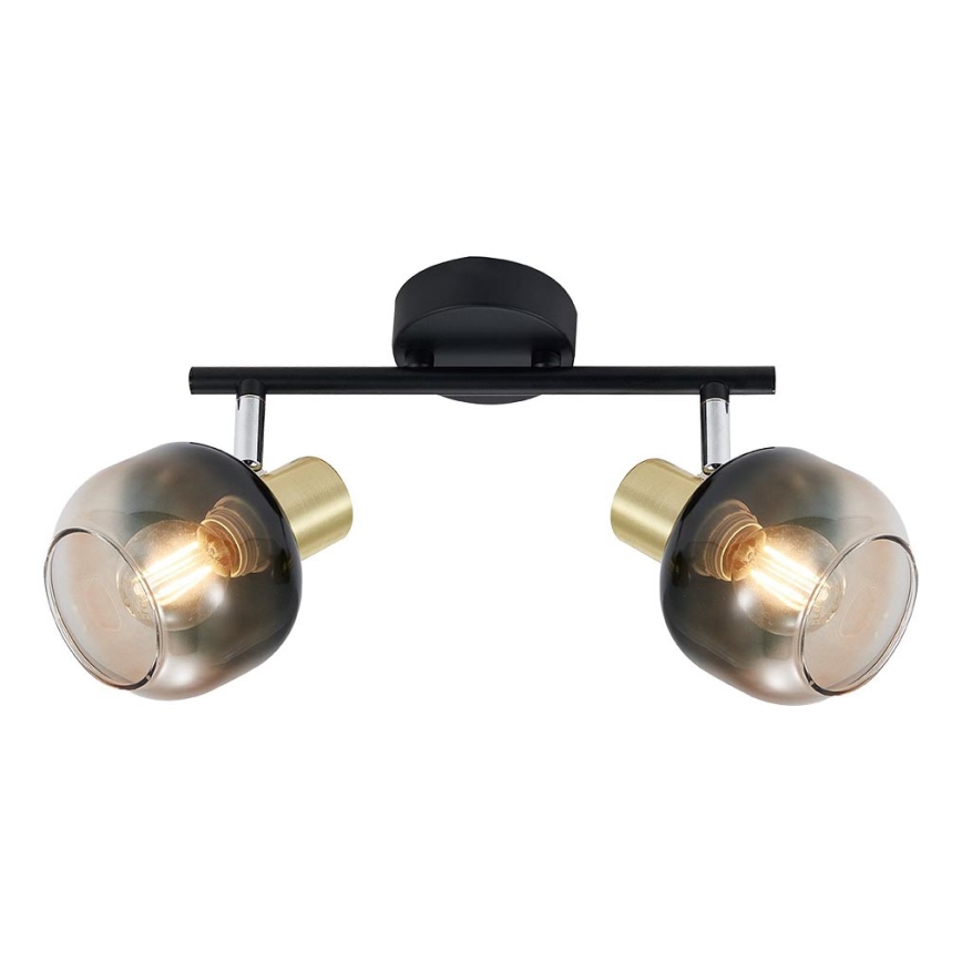 Prezent 27514 - Reflektor PEGAS 2xE14/40W/230V črna/dimna