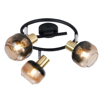 Prezent 27515 - Reflektor PEGAS 3xE14/40W/230V črna/dimna