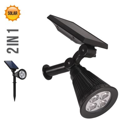 Prezent 65286 - LED Solarna svetilka 2v1 LION LED/2W/3,7V IP44 2220 mAh