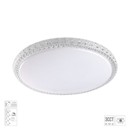 Prezent 71339 - Zatemnljivo stropno svetilo AMBIA LED/30W/230V 3000/4000/6500K premer 39,5 cm prozorno
