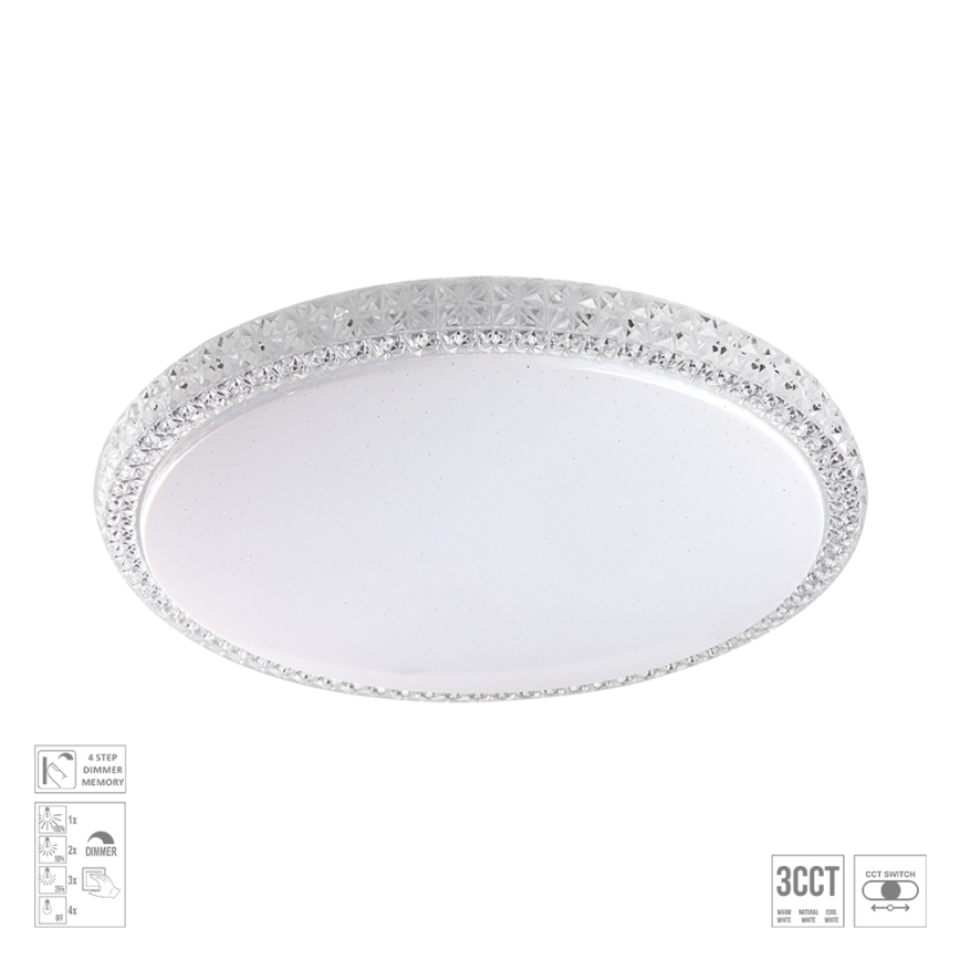 Prezent 71339 - Zatemnljivo stropno svetilo AMBIA LED/30W/230V 3000/4000/6500K premer 39,5 cm prozorno