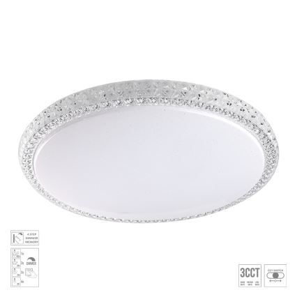 Prezent 71340 - LED zatemnjevalno stropno svetilo AMBIA LED/40W/230V 3000/4000/6500K Ø 49,5 cm prozorno