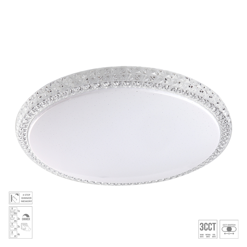 Prezent 71340 - LED zatemnjevalno stropno svetilo AMBIA LED/40W/230V 3000/4000/6500K Ø 49,5 cm prozorno