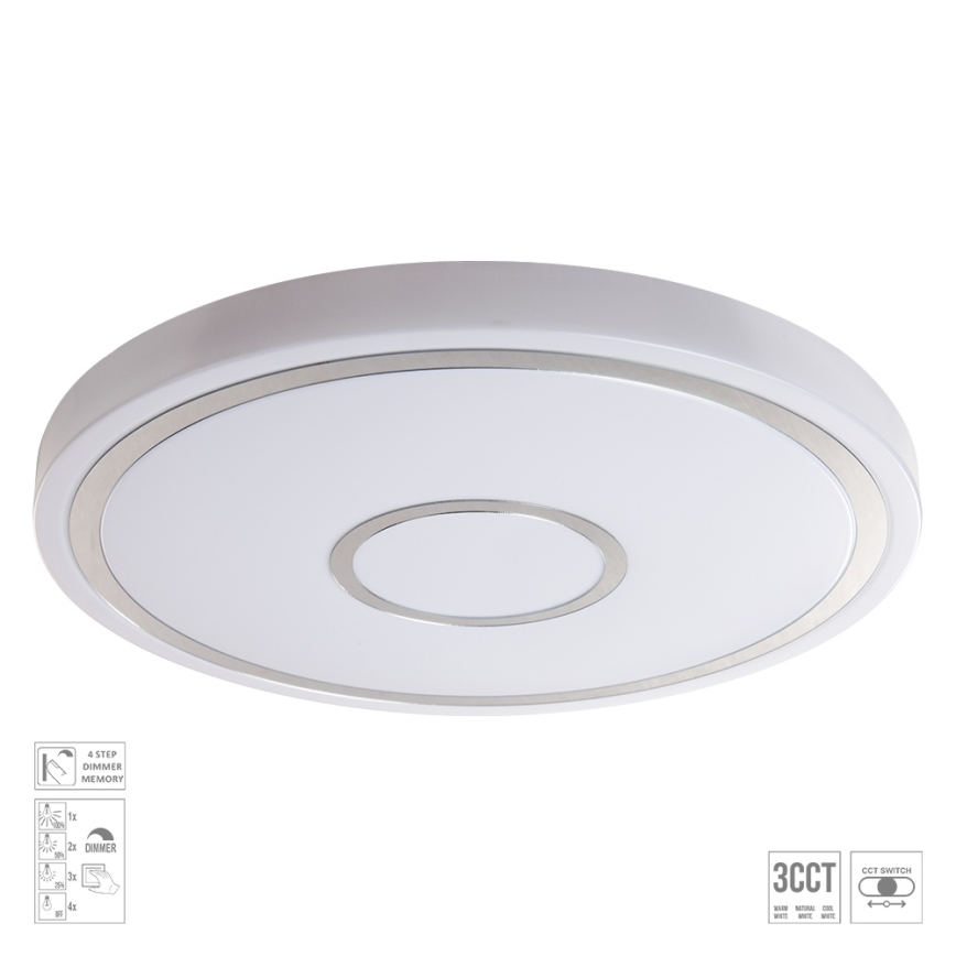 Prezent 71342 - LED stropna svetilka MOZAN z možnostjo zatemnitve LED/40W/230V 3000/4000/6500K, premer 48 cm, bela