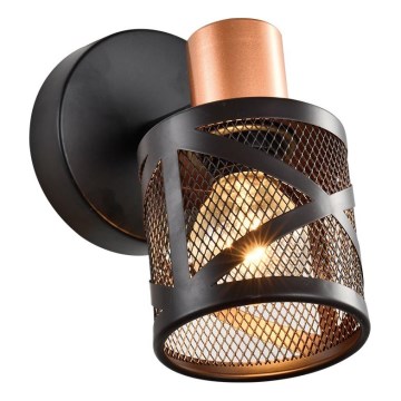 Prezent 75467 - Stenski reflektor ANTARES 1xE14/40W/230V črna/baker