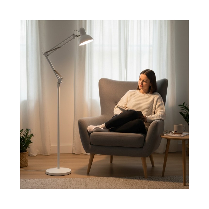 Prilagodljiva stoječa svetilka AURIQ 1xE27/60W/230V 184 cm, bela