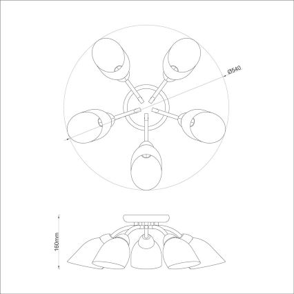 Prisajen lestenec PORTOS 5xE14/10W/230V poliran krom