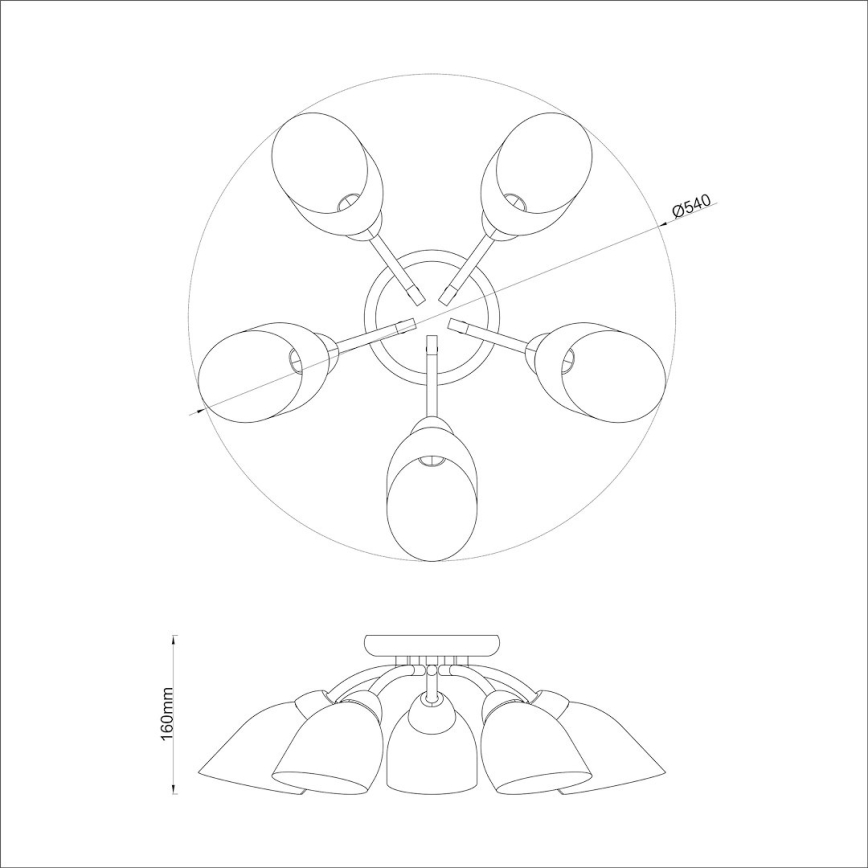 Prisajen lestenec PORTOS 5xE14/10W/230V poliran krom
